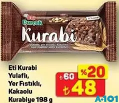 ETİ BURÇAK KURABİ YULAFLI YER FISTIKLI KAKAOLU KURABİYE 198 G fiyat ve kampanya bilgisi